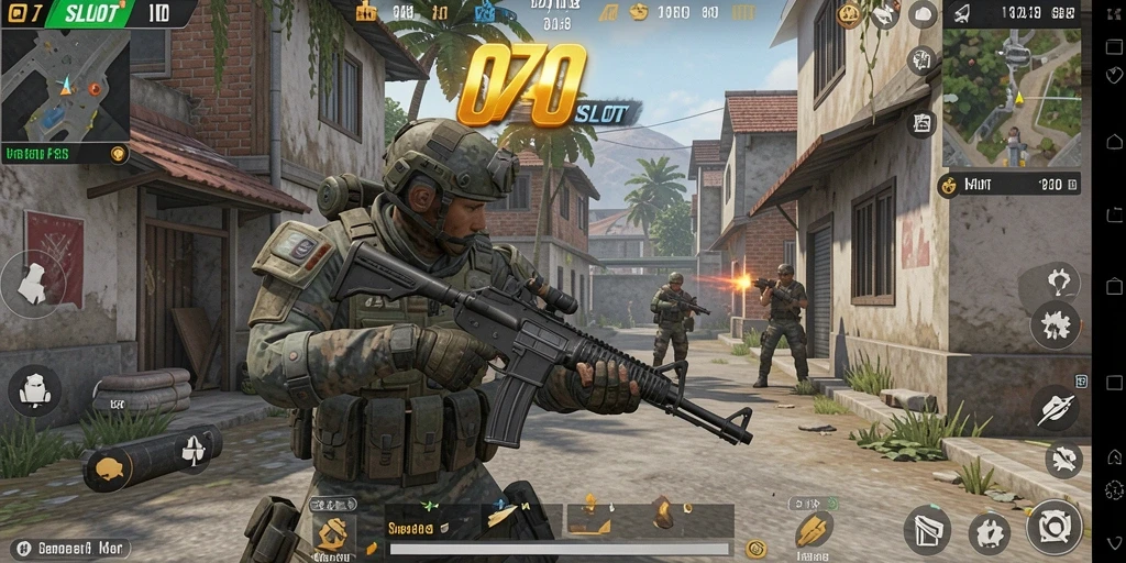 Screenshot gameplay 070SLOT yang menampilkan aksi FPS yang intens.