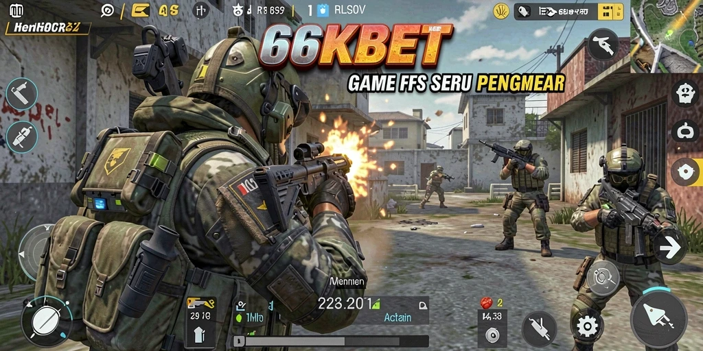 Tampilan aksi seru dalam gameplay FPS 66KBET.