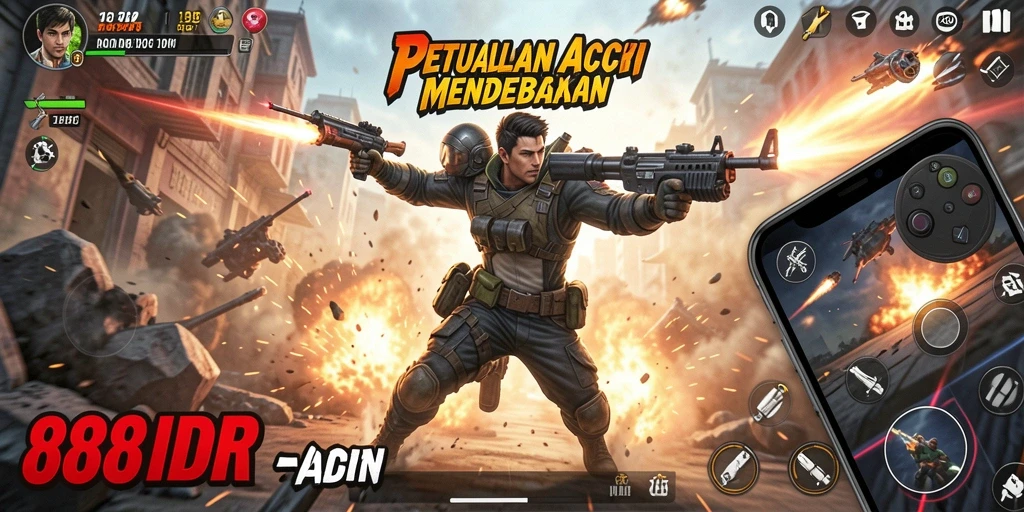 Tampilan aksi mendebarkan dari gameplay 888IDR.