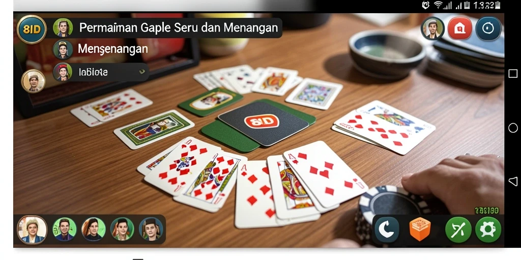 Tampilan screenshot 8ID menunjukkan para pemain asyik bermain Gaple.