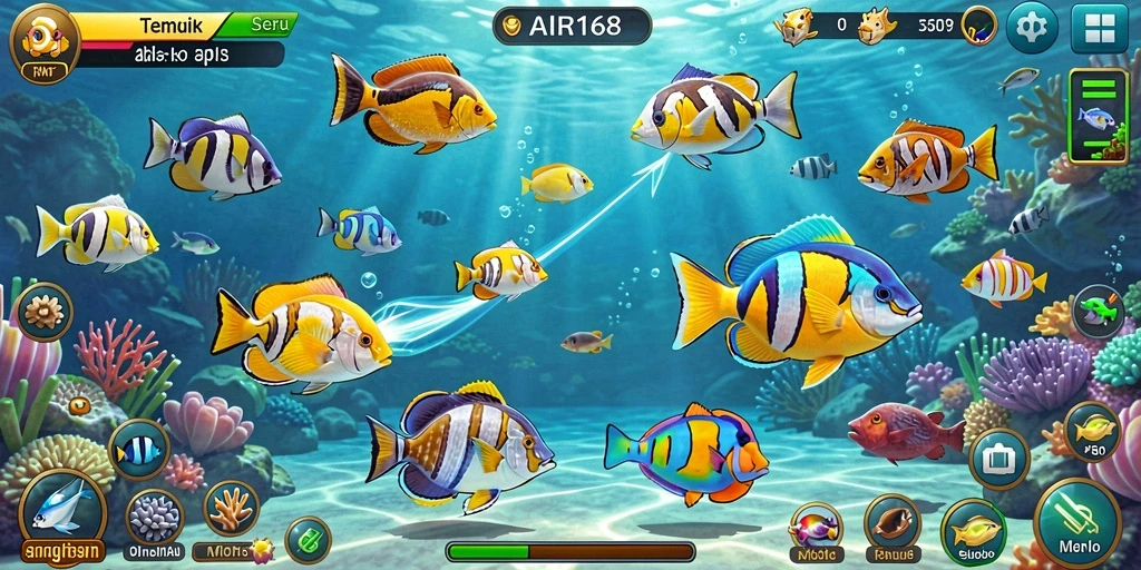 Tampilan gameplay seru dalam game Tembak Ikan AIR168.
