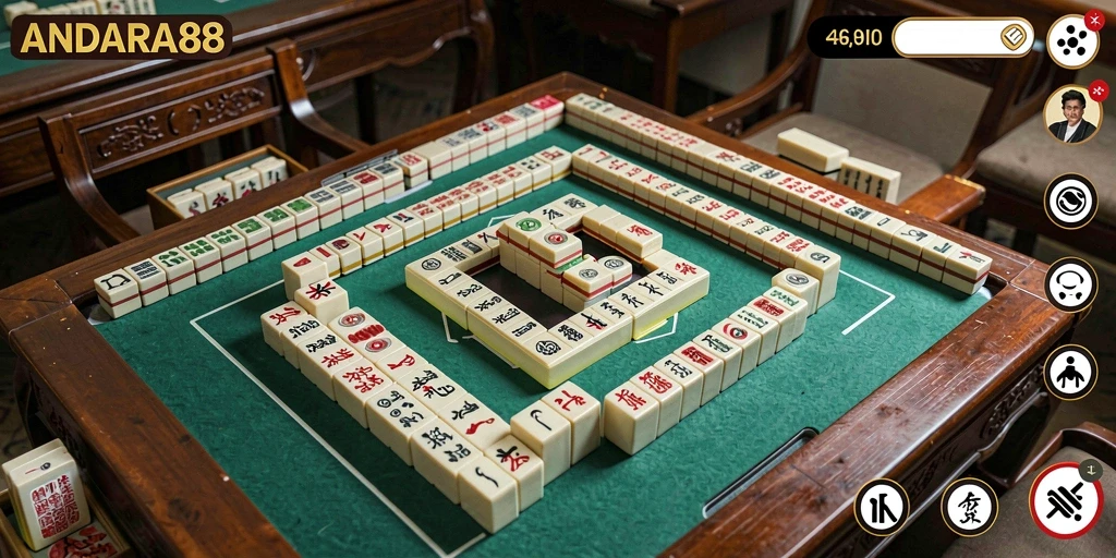 Screenshot utama ANDARA88 menunjukkan aksi seru permainan Mahjong.