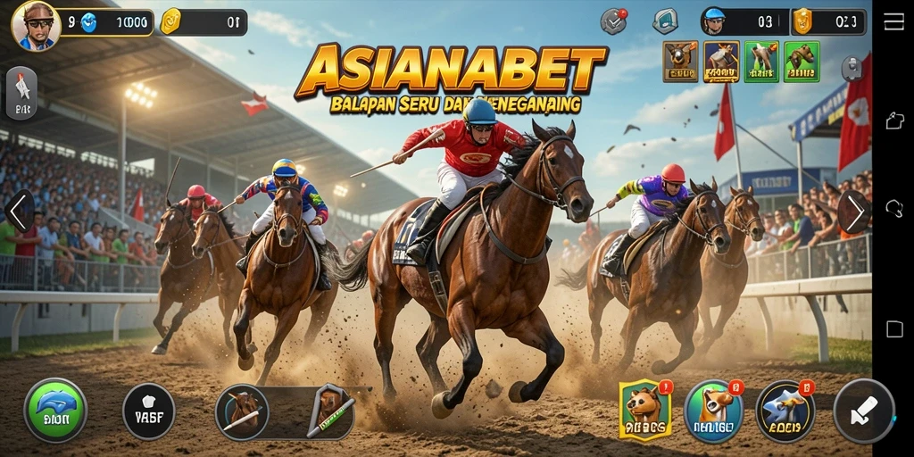 Screenshot gameplay ASIANABET yang menunjukkan aksi balapan seru.
