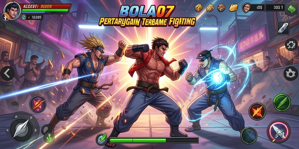 Screenshot menunjukkan aksi seru pertarungan dalam BOLA07.