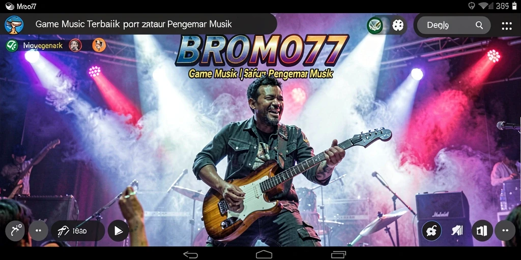 Screenshot utama BROMO77 menampilkan tampilan permainan musik yang menarik.