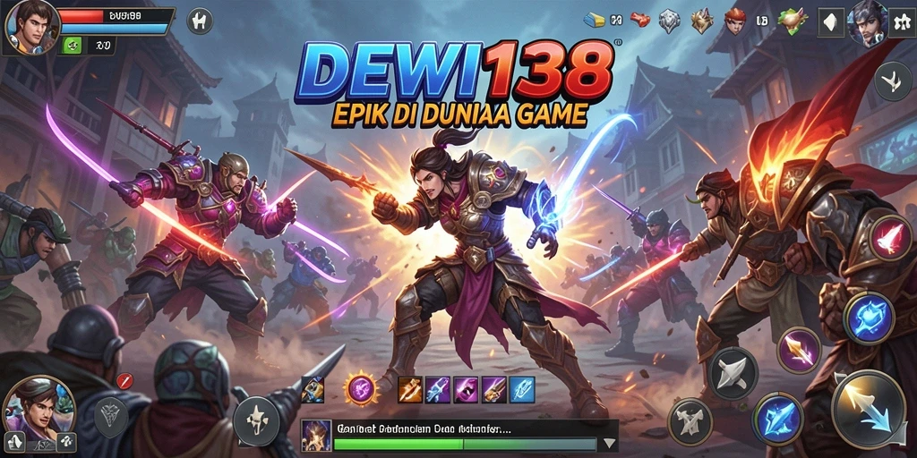 Tampilan gameplay DEWI138 saat pertarungan epik antar karakter.