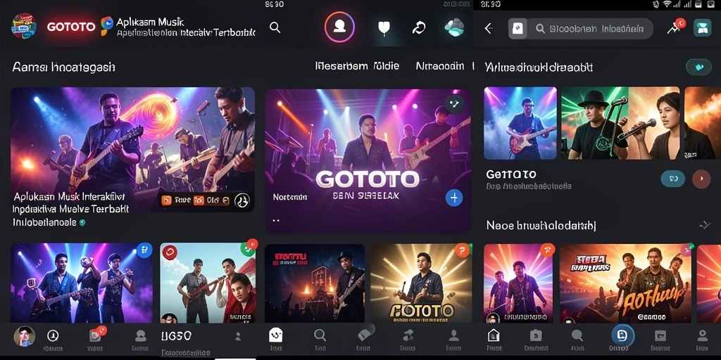 Tampilan gameplay interaktif aplikasi musik GOTOTO.