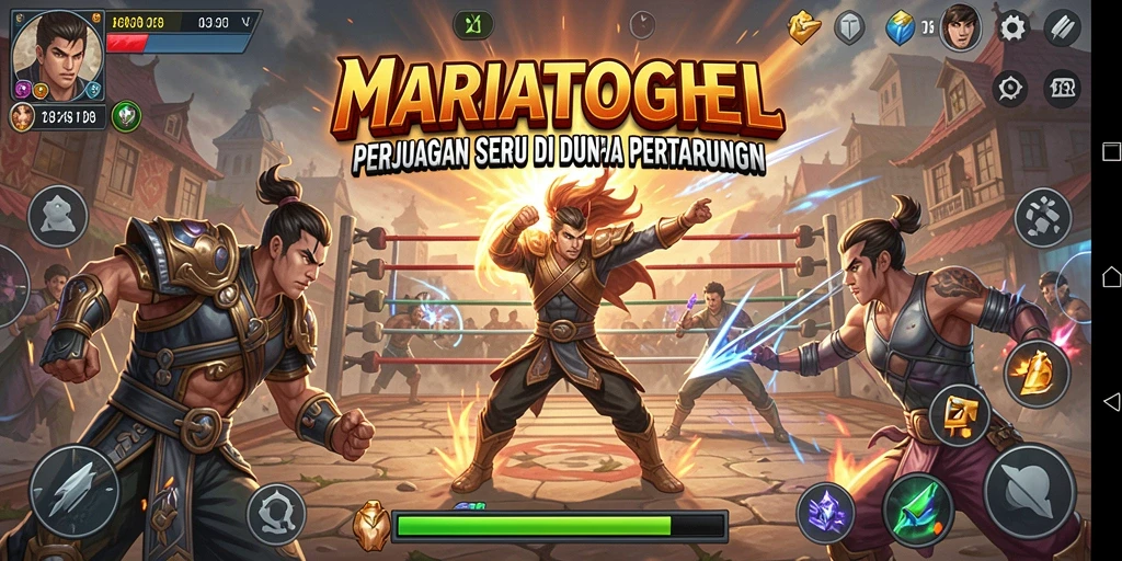 Screenshot gameplay MARIATOGEL dengan pertarungan seru yang intens.