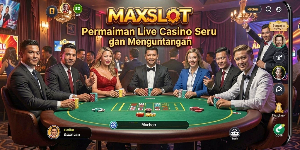 Tampilan gameplay MAXSLOT yang mengasyikkan di Live Casino.