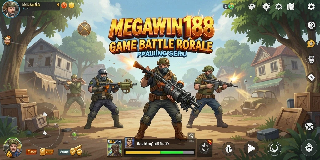 Gameplay intens MEGAWIN188 dalam pertempuran Battle Royale.