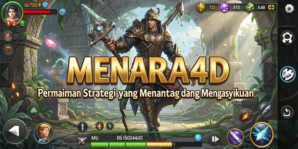Tampilan gameplay menarik dalam MENARA4D yang menunjukkan strategi pertempuran.