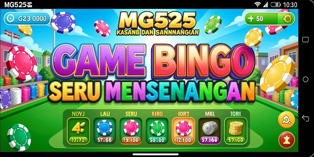 Screenshot gameplay Bingo MG525 dengan antarmuka menawan.