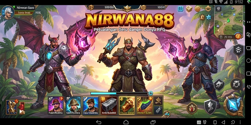 Tangkapan layar utama dari gameplay menarik NIRWANA88.