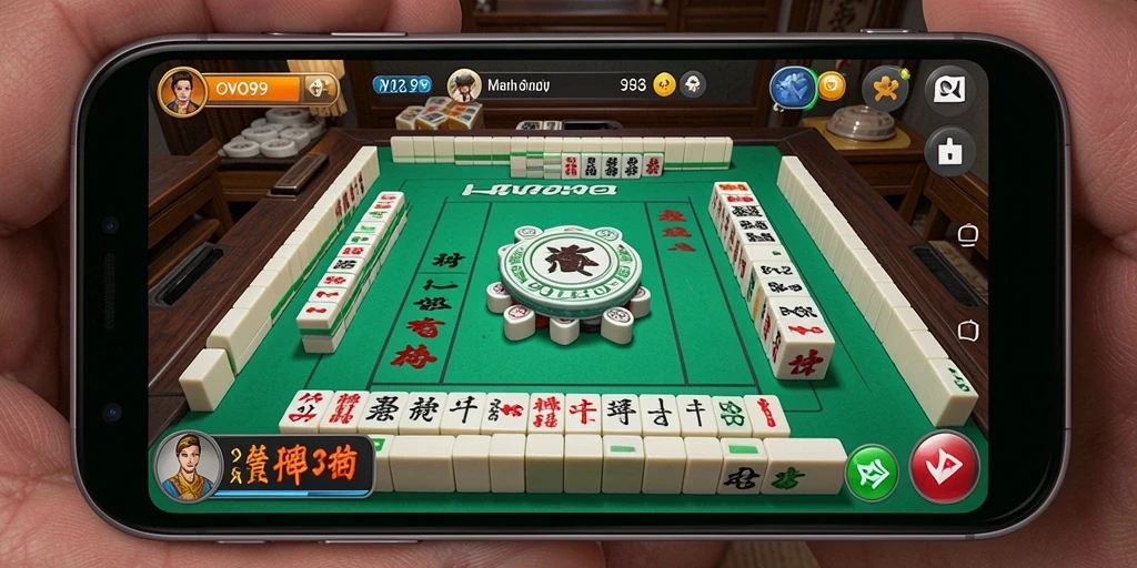 Screenshot OVO99 dengan tampilan gameplay Mahjong yang seru.