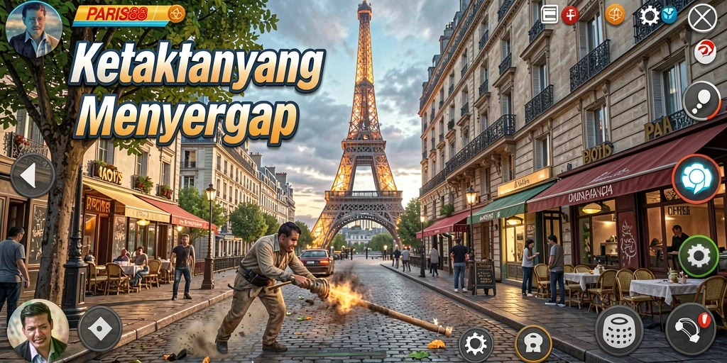 Tangkapan layar utama dari gameplay PARIS88 yang menyeramkan.