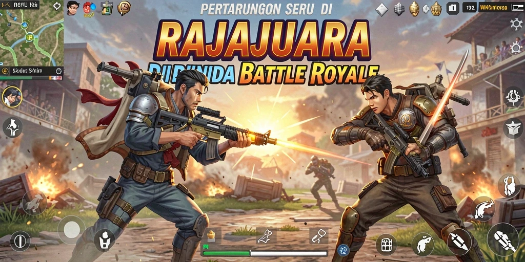 Tampilan aksi seru di game Battle Royale RAJAJUARA.