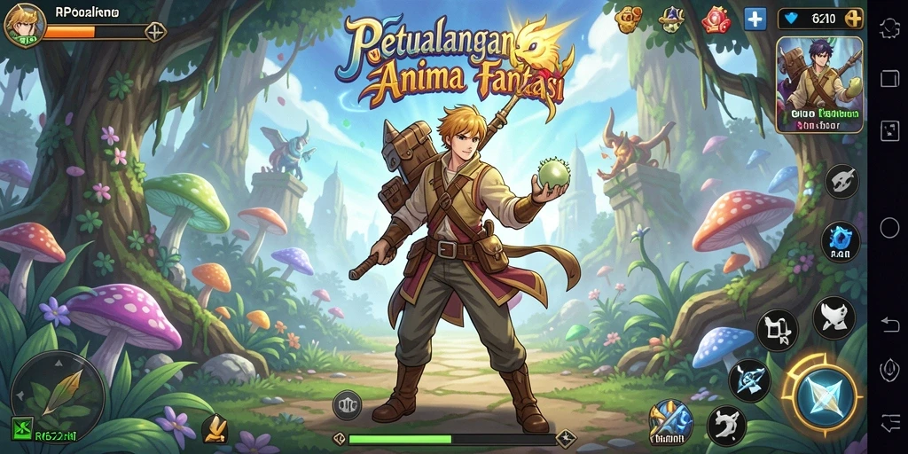 Tampilan gameplay seru dengan karakter anime aksi yang menakjubkan.