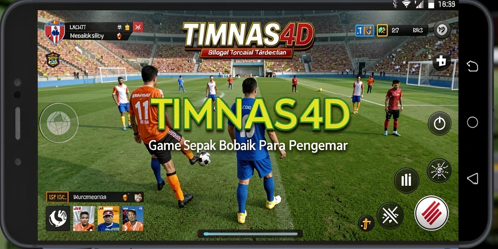 Tampilan gameplay seru dalam TIMNAS4D dengan aksi sepak bola nyata.