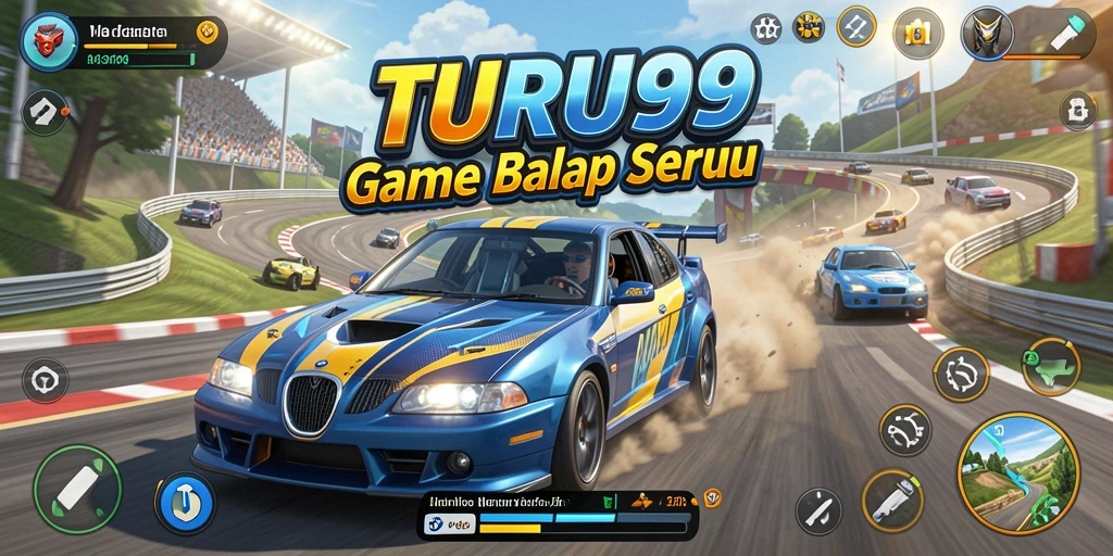 Tampilan menarik dari gameplay TURU99 yang penuh aksi balapan.