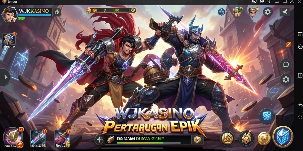 Tampilan gameplay WJKASINO dengan pertarungan yang seru.